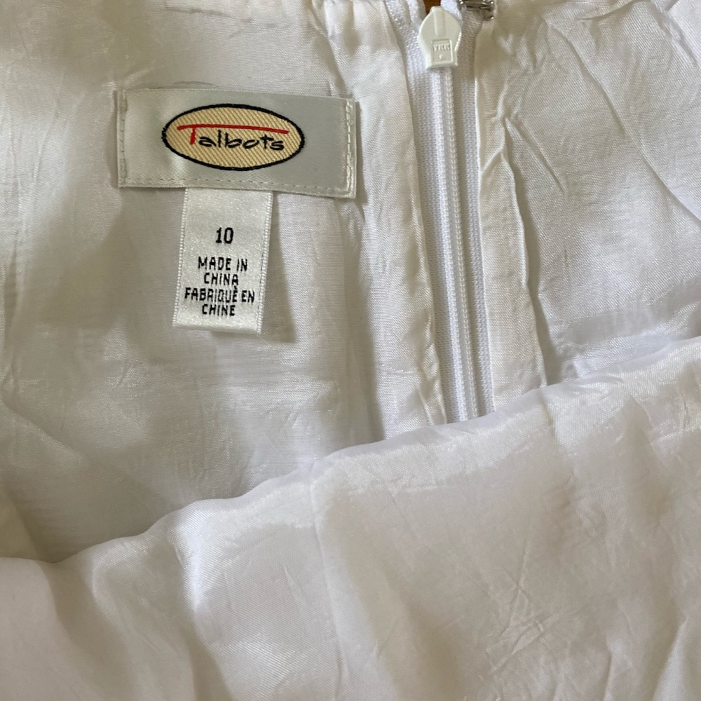 Talbots WHITE BOW DETAIL SHIFT DRESS - Picture 9 of 13